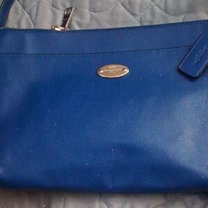 Blue Leather Coach Women's Bag/Royal-Preowned🎉